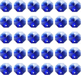 PATIKIL K9 Crystal Octagon Beads 2 Holes Pendants, 60 Pack 14mm Chandelier Prisms Parts Ornaments Hanging Beads for DIY Arts Crafts Decoration, Blue