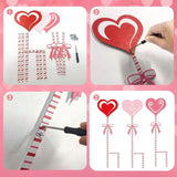 3 Pcs 24" H Valentine Yard Signs 5.9 * 6.6inch Metal Heart Valentine's Day Metal Garden Stakes Valentines Love Heart Outdoor Decorations for Patio Lawn Planter Pot Pathway Walkway Wedding Decor
