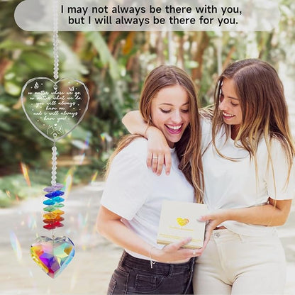 Friendship Sun Catcher Birthday Gifts, for Women， Friendship Keepsake Crystal Suncatcher, Forever True, Forever Friends, of Her Friends or Bestie Sisters, for Window, Garden Decor