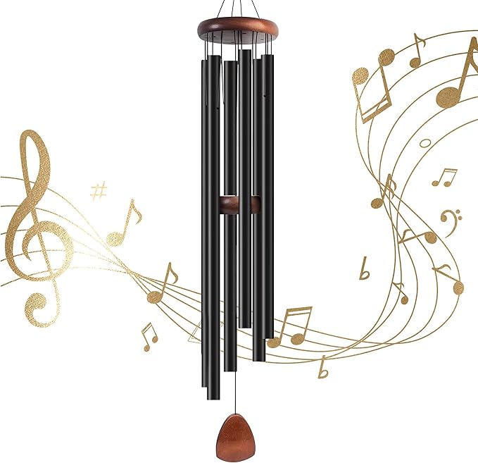 60 Inch Wind Chimes for Outside Deep Tone, Large Wind Chimes with 6 Aluminum Tubes, Courtyard Decoration, Windchimes Outdoor Create an Enjoyable Atmosphere & Give Mom a Gift