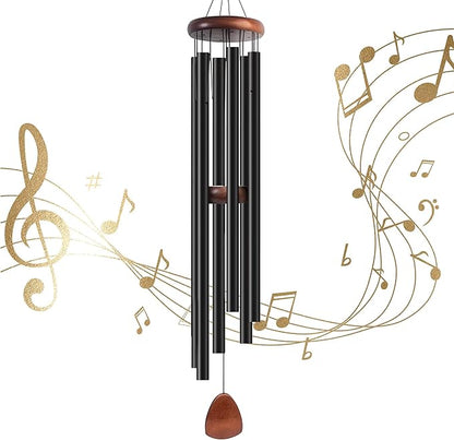 60 Inch Wind Chimes for Outside Deep Tone, Large Wind Chimes with 6 Aluminum Tubes, Courtyard Decoration, Windchimes Outdoor Create an Enjoyable Atmosphere & Give Mom a Gift