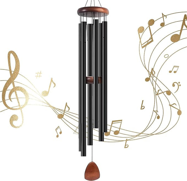 60 Inch Wind Chimes for Outside Deep Tone, Large Wind Chimes with 6 Aluminum Tubes, Courtyard Decoration, Windchimes Outdoor Create an Enjoyable Atmosphere & Give Mom a Gift