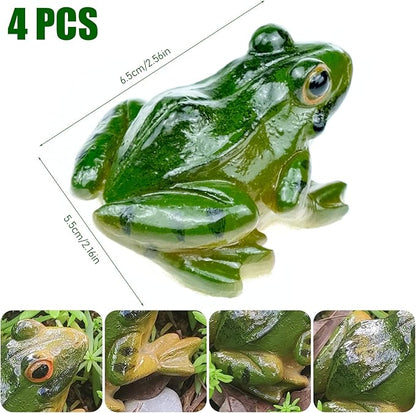 4 PCS Miniature Frog Statue, Outdoor Garden Figurines Decoration, Mini Cute Figures for Patio Yard Micro Landscape Fairy Garden Ornaments