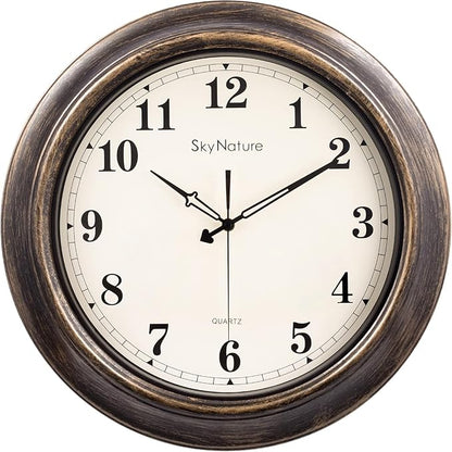 Outdoor Clocks Waterproof, 18 Inch Large Outdoor Wall Clock for Patio, Silent Battery Operated Viantage Decorative Metal Wall Clocks for Living Room, Kitchen, Bedroom, Pool, Garden - Bronze