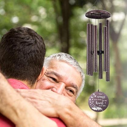Wind Chimes Personalized, Metal Deep Tone Wind Chimes in Loving Memory, Custom Windchime for Loss of Loved Mom/Dad, Sympathy Memorial Gifts Outdoor 36inch (Produced in USA)
