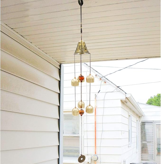 Banfeng Lucky Wind Chimes Feng Shui Bell for Good Luck Home Garden Patio Hanging Decoration Gift (6 Bells)
