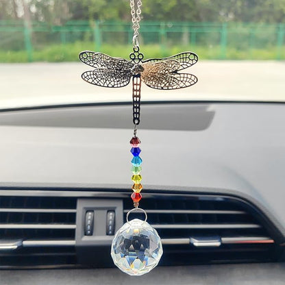 Crystal Sun Catcher Rear View Mirror Accessories, Colorful Crystals Suncatcher Car Mirror Hanging Accessories Car Decor, Hanging Ornament for Window Home Garden etc.