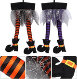 Happyyami 2Pcs Halloween Witch Legs Wicked Witch Legs with Shoes Stuffed Witch Halloween Decorations for Halloween Outdoor Indoor Decor (Random Color)
