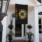 In A World Where You Can Be Anything Be Kind Flag 3x5 Ft Outdoor Indoor With Grommet Peace Sunflower Hippie Garden Yard Home Room Banner Outside Decorative Sign