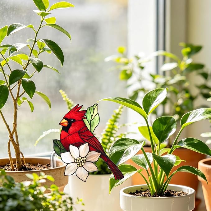 Cardinal Gifts for Women, Mom Grandma, Bird Lover Gifts, Hanging Plant Planter Indoor Outdoor, Spring Garden Decor, Cardinal Home Outdoor Decoration(10)