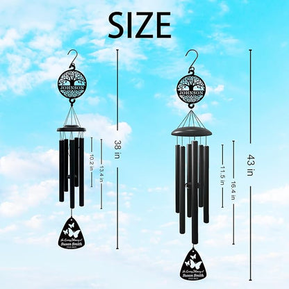 Personalized Butterfly Memorial Wind Chime for Outside, Custom Sympathy Gift, Custom Butterfly Wind Chime, Loss of Mom Sympathy Gift, Remembrance Gift