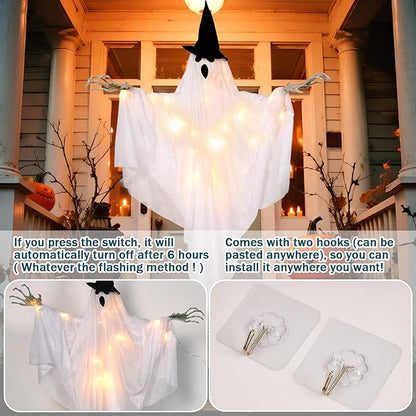 Easy Joy Ghost Decor Halloween Decorations Large Hanging Swing Ghost Halloween Decor for Outdoor Indoor