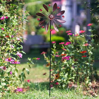 DREAMSOUL 10.6 Inch Small Wind Spinners Outdoor, Single Blade Wind Spinner Metal Pinwheels for Garden Lawn Decor