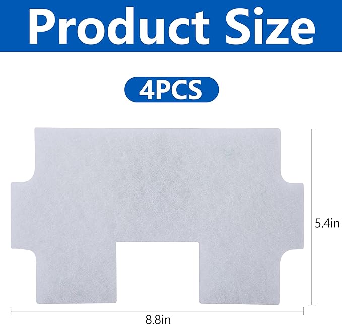 Adnee 4 Pcs Pond Waterfall Spillway Filter Pad, 8 Inch Pre-Cut Waterfall Box Filter Pad, Reusable Pond Filter Replacement Mat to Maintain Water Quality,Only Filter Pads