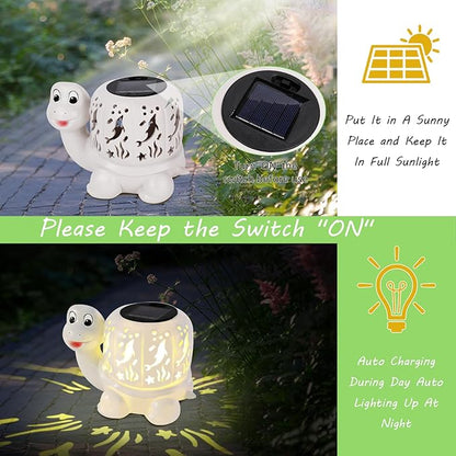 Solar Lantern Lights,Turtle & Dolphin Outdoor Lantern with LED Garden Light, Decorative Lanterns Table Lamp for Patio Yard Garden Decor Outside Clearance Gifts for Birthday Grandma