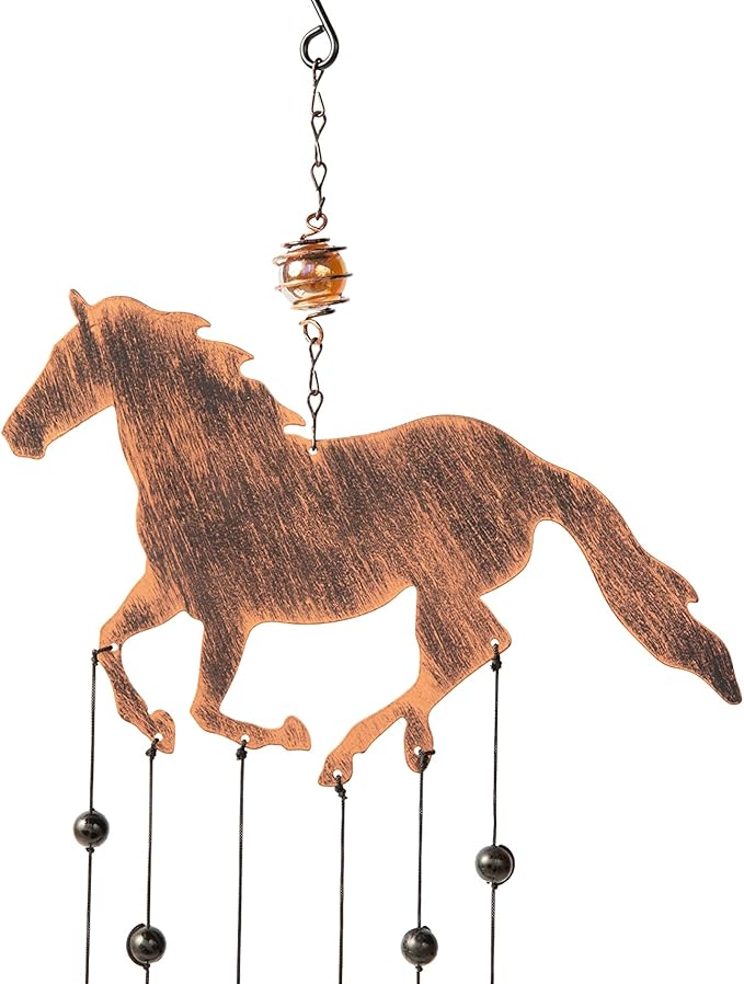 Dawhud Direct 24-inch H Galloping Horse Wind Chimes for Outside Unique - Moon Decor - Galloping Horse Windchimes - Outdoor Decorations - Garden Decoration, Gift for Women, Mom, Grandma, Unisex
