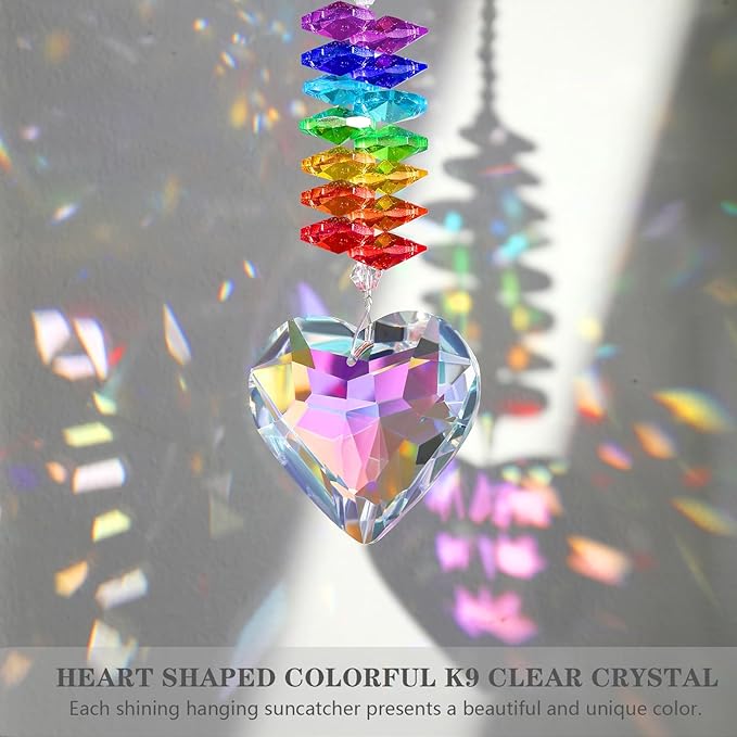 Dog Memorial Gifts for Loss of Dog, K9 Pet Memorial Crystal Suncatcher, Pet Sympathy Loss Passing Away Remembrance Bereavement Gift (Color-Heart)