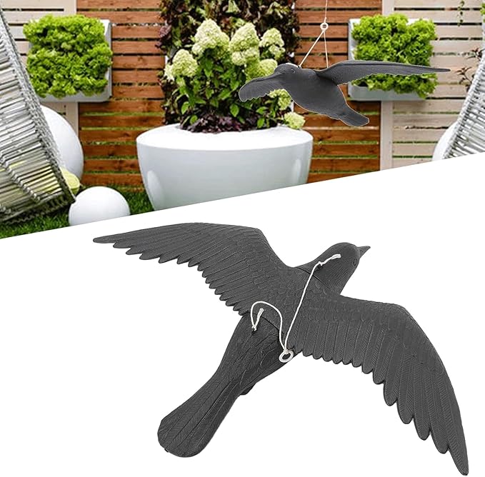 Garden Statues Simulation Crow Vivid Lifelike Crow Decoration Plastic Crow Crow Decoration Good Insulation Wear Resistant for Outdoor Yard Ornaments Decor