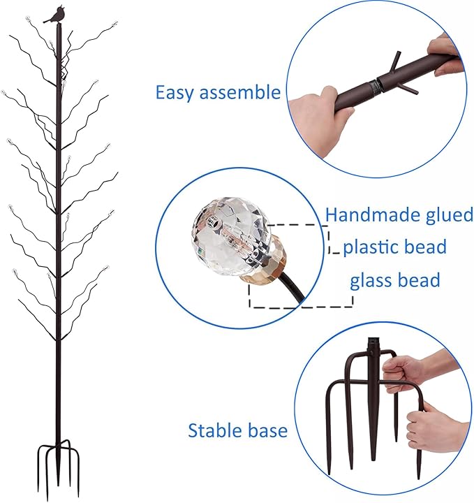 7.2FT Tall Wine Bottle Trees Stand for Garden Decorative, Rustproof Metal Bottle Tree Holder, Holds Up to 15 Bottles (Bronze)