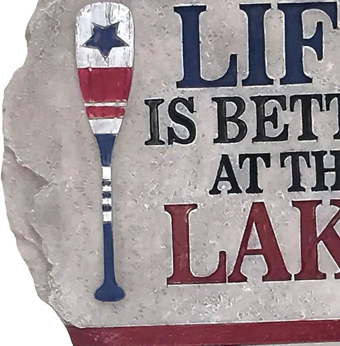 Spoontiques - Garden Décor - Lake Stepping Stone - Decorative Stone for Garden