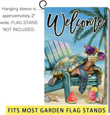 BLKWHT Summer Beach Sea Turtle Garden Flag 12x18 Vertical Double Sided Blue Welcome Ocean Holiday Outside Decorations Burlap Yard Flag BW814