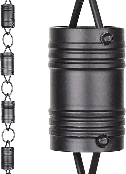 RainChains Pacific Six Spheres Rain Chain 8.5ft Black Aluminum Rain Chains for Outside Modern Decorative Gutter Chain.