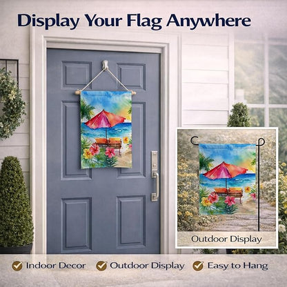 Caroline's Treasures Hawaii Hawaiian Hibiscus in Watercolor Garden Flag Mailbox Flag Decorative Yard Flag Banner Outside Patio Artwork Yard Flower Beds, Garden Size, Multicolor