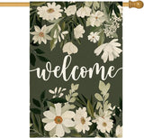 AVOIN colorlife Daisy Spring Flowers House Flag 28x40 Inch Double Sided Outside, Seasonal Floral Welcome Yard Outdoor Flag