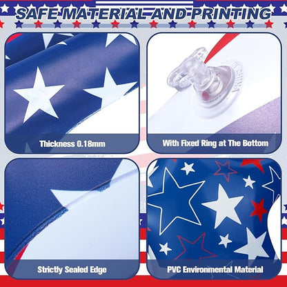 12 Pcs 4th of July Inflatable Star Decorations 11.8 Inch Independence Day Red Blue White Patriotic Outdoor Decorations Blow up PVC Stars Ornament Inflatable Ball Decor for Yard Lawn Garden