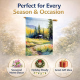 Caroline's Treasures Montana Bitterroot in Watercolor House Flag Large Porch Sleeve Pole Decorative Outside Yard Banner Artwork Wall Hanging, Polyester, House Size, Multicolor