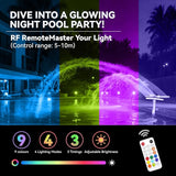 Pool Fountain with Lights for Above and Inground Pools, Dual-Layer Spray Solar Power Pool Waterfall Sprinkler Chiller Aerator, Water Fountain Swimming Pool Accessories (Light Gray)