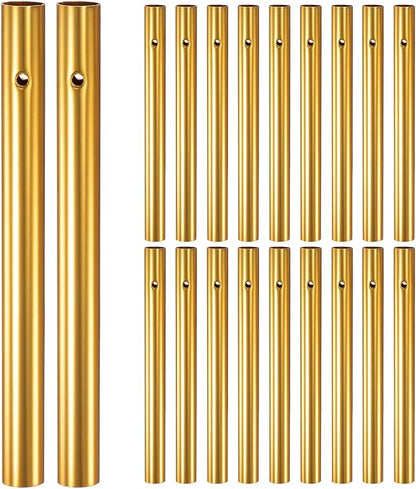 M METERXITY 20-Pack Wind Chime Tubes, Aluminum Wind Chime Empty Tubes, Metal Wind Bell for Adults Arts and Crafts/DIY Home Garden Outdoor Hanging Decorations [1x11cm, Gold]