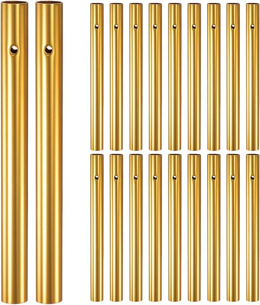 M METERXITY 20-Pack Wind Chime Tubes, Aluminum Wind Chime Empty Tubes, Metal Wind Bell for Adults Arts and Crafts/DIY Home Garden Outdoor Hanging Decorations [1x11cm, Gold]