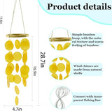 Wind Chimes Outdoor with Round Capiz Shells,Ocean Theme Party Decorations Memorial Wind Chimes Suitable for Indoor Front Porch Garden Patio Decoration(Orange 23inch)