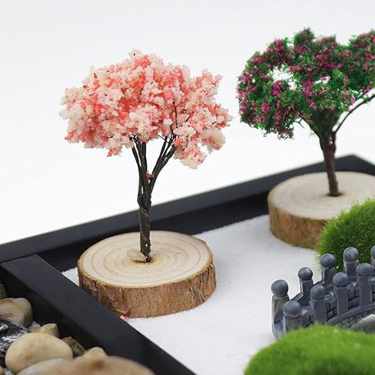 Meditation Japanese Zen Garden, Sand Garden Tools Accessories Box Set, Suitable for Home Office Desk Bonsai Decoration