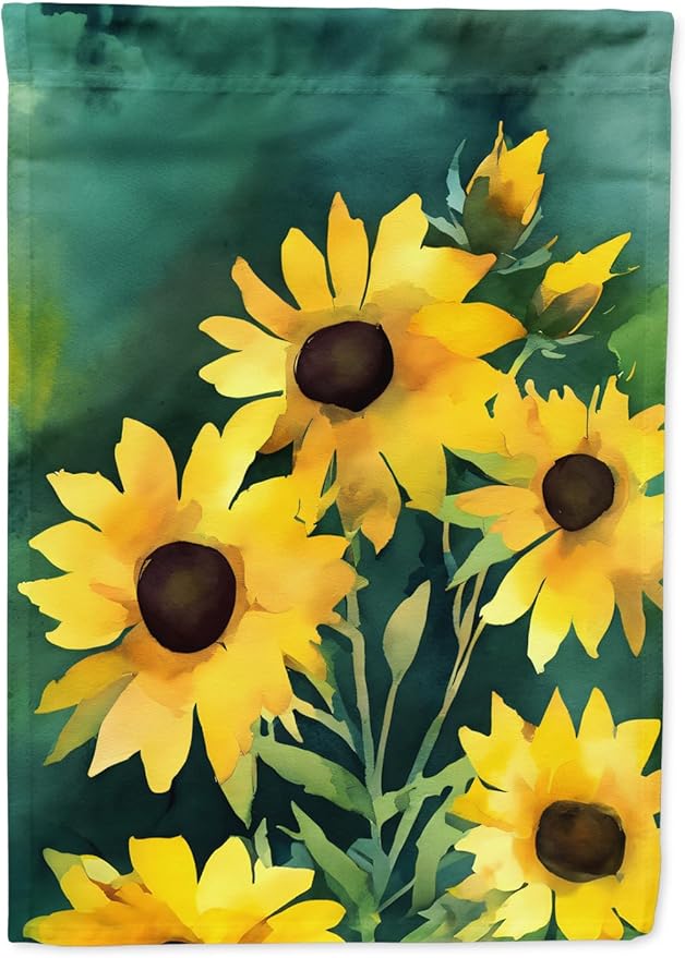 Caroline's Treasures Kentucky Goldenrod in Watercolor House Flag Large Porch Sleeve Pole Decorative Outside Yard Banner Artwork Wall Hanging, Polyester, House Size, Multicolor