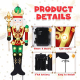 WONDER GARDEN Christmas Metal Yard Stakes, Lighted Nutcracker Soldier, Outdoor Christmas Decorations for Lawn Party Outside