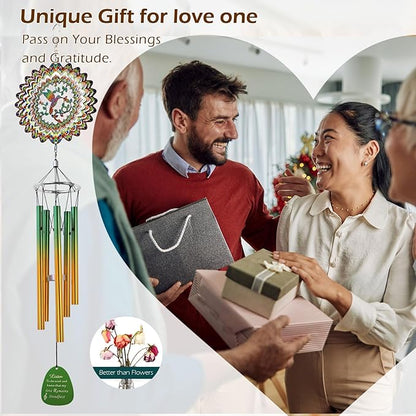 Aoedelyart Wind Chimes for Outside with Hummingbird Wind Spinner,33" Memorial Wind Chimes Outdoor Decor for Zen Garden Patio Home,Best Gifts for Mom Women Father Grandma Neighbors,Christmas Ornaments