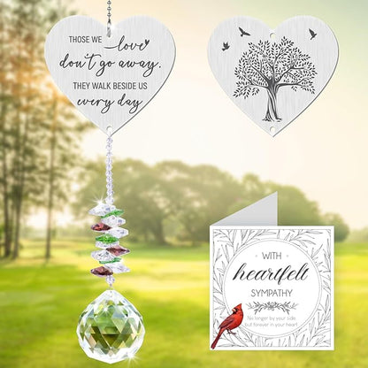 Memorial Crystal Suncatcher,Sympathy Gifts for Loss of Loved One,Bereavement Gift Idea,in Loving Memory,Hanging Ornament for Window, Rainbow Maker Prisms Home Decor,Memorial Day