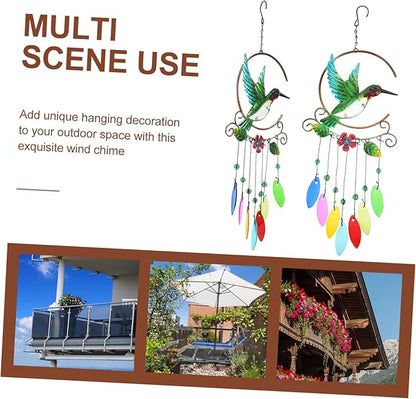 BESPORTBLE 1pc Hummingbird Pendant Wind Chime Unique Iron Handicraft Hanging Decor for Porch Garden Living Room Lightweight and Easy to Install Present for Friends and Family