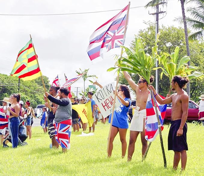 2 Pack Set America State Hawaii & Kanaka Maoli Flag 3x5 Ft Large, Both Sides moderate-outdoor&indoor 3' x 5' Kamehameha Hawaiian Flags House Decoration Banner Yard Gifts