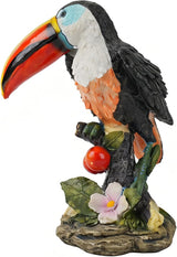 Toucan Outdoor Statue, Resin Garden Lawn Yard Decor Sculpture, Funny Figurine Ornament for Porch Patio Flower Bed Home Bookshelf or Tabletop