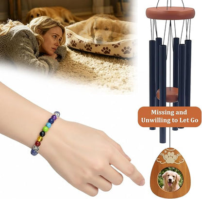 Pet Memorial Wind Chimes，Loss Pets Sympathy Gift Dogs Passing Away Gift, Remembrance Bereavement Gift,in Memory of Dogs Cats Gifts