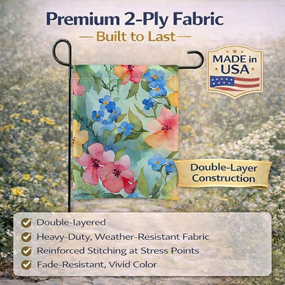 Caroline's Treasures Alaska Forget-me-nots in Watercolor Garden Flag Mailbox Flag Decorative Yard Flag Banner Outside Patio Artwork Yard Flower Beds, Garden Size, Multicolor