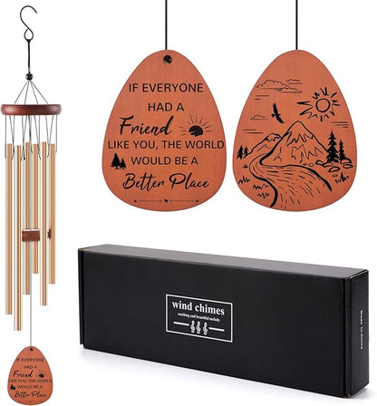 Friendship Wind Chimes Gifts for Women - Inspirational Long Distance Bestie Friendship Birthday Gifts Ideas Female Garden Decoration Personalized Christmas Windchimes for Women Best Friend Soul Sister