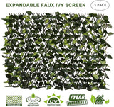 GLANT Expandable Fence Privacy Screen for Balcony Patio Outdoor,Decorative Faux Ivy Fencing Panel,Artificial Hedges (Single Sided Leaves) (1, Green-Verdant)