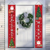 BlissYard Christmas Porch Banner 12x71 Cartoon Santa Tree Decorations Christma Door Banner Hanging Sign Merry Christmas Banner Front Xmas Door Cover Entryway Outdoor Decor Winter Welcome Home Yard Patio