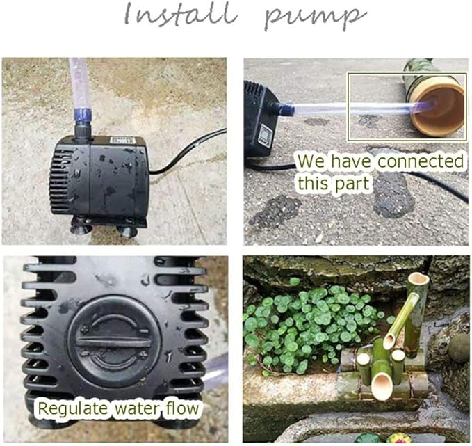 Bamboo Fountain Kit Solar Bamboo Fountain Japan Garden Waterfall Outdoor Water Fountain Spout, 100% Handmade,Length25cm,