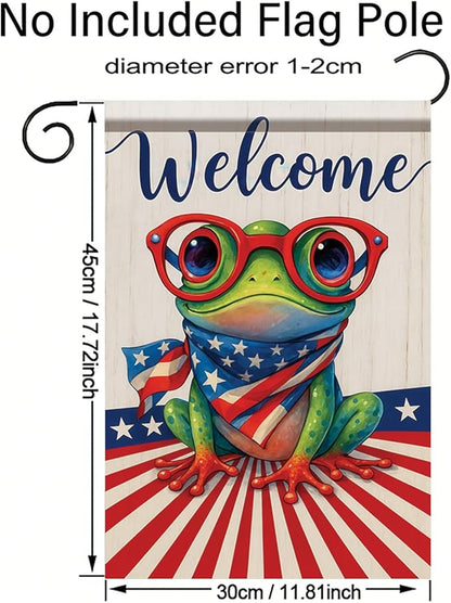 Spring Summer Garden Flag 12x18 Inch Patriotic Highland Cow American Flag Floral Farm Animal Design Outdoor Yard Porch Lawn for Seasonal Farmhouse Country Home Decor