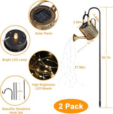 2 Pack Solar Watering Can Lights, Solar Lights Outdoor Decorative, Small Hanging Lantern Landscape Light Waterproof, Outside Garden Decor for Yard Lawn Patio, Gifts for Mom Women Birthday Mother's Day